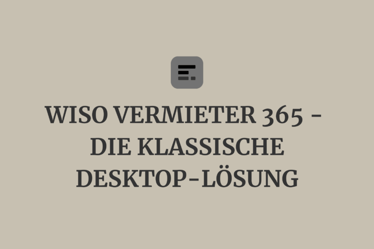WISO Vermieter Test – Die klassische Desktop-Lösung